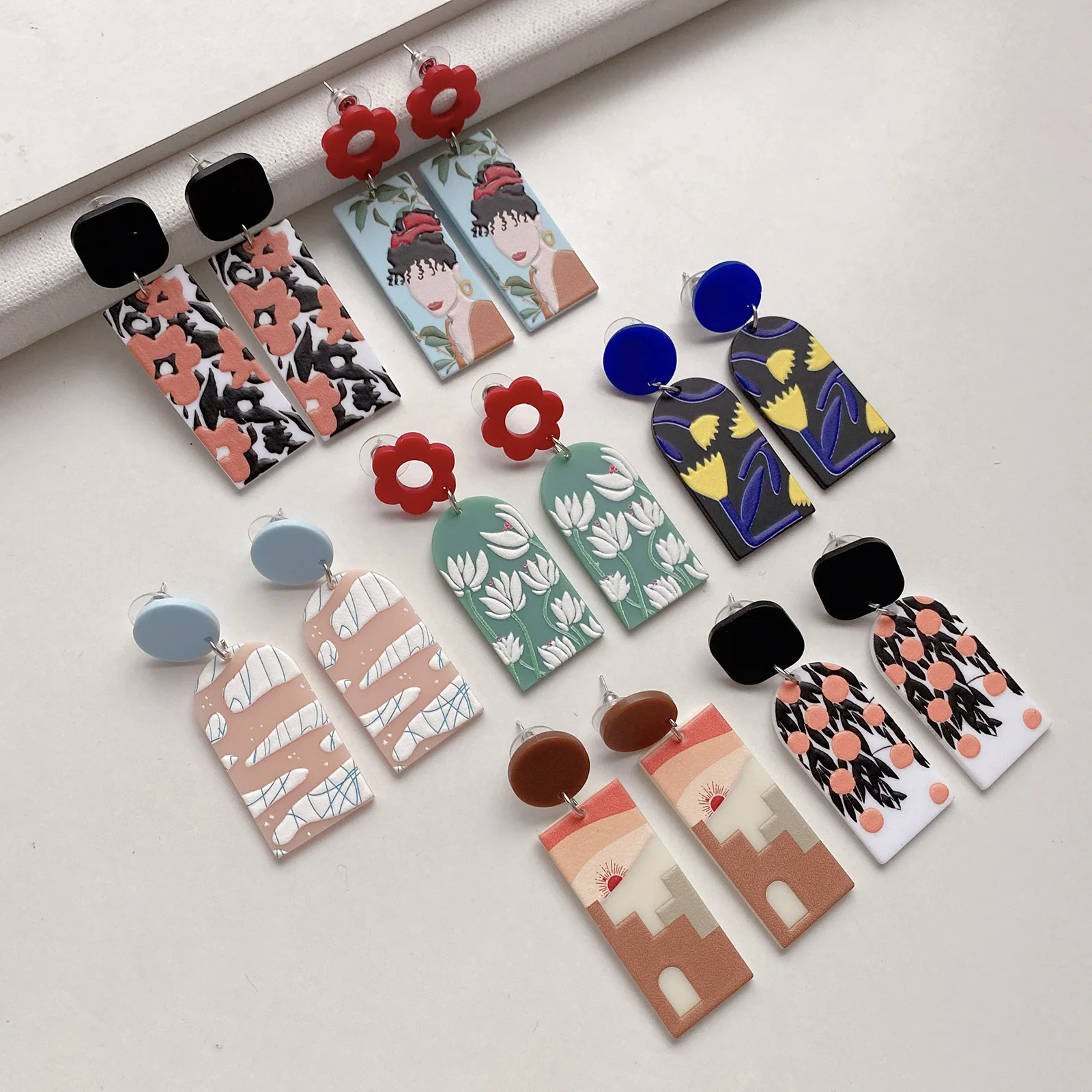 

Designer custom brand bohemian africa korean statement resin acrylic dangler eardrop 21524earring pendants earings for women 2021