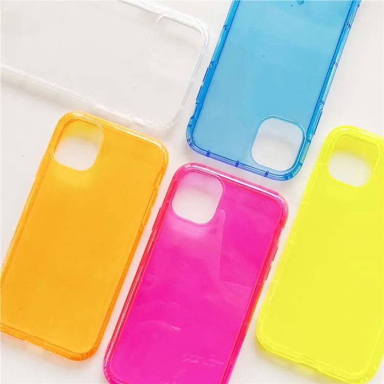 

New design gloss fluorescent color crystal clear 1.5mm TPU transparent phone cover case for samsung galaxy a7 2018 / a750