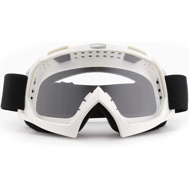 

Motocross Motorcycle Field White Waterproof Goggles Glasses