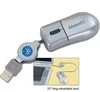 MS3018 colorful computer usb super mini retractable cable wired thumb optical mouse