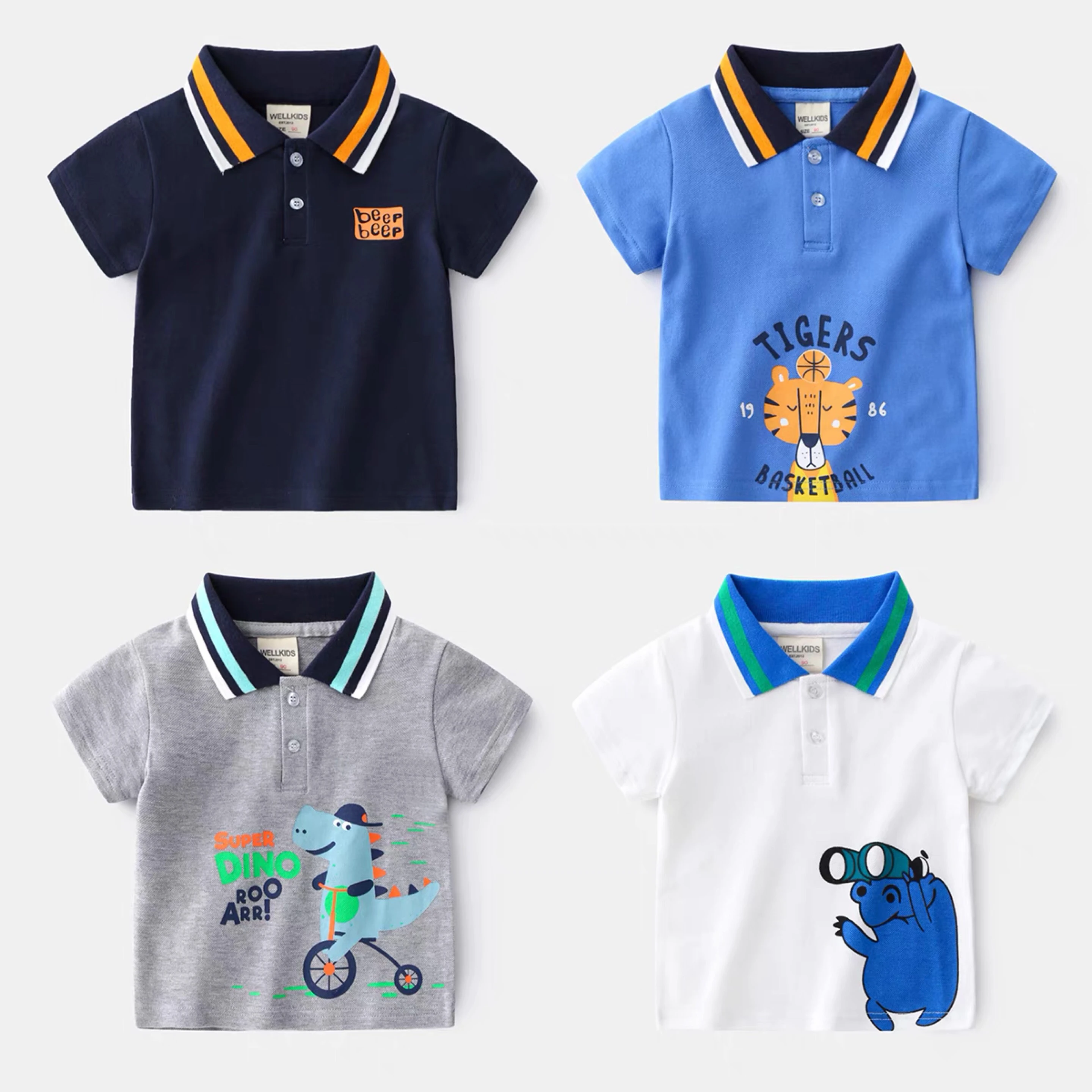 

Cartoon children T shirt beautiful fashion men and women baby short sleeves jacket handsome wear out