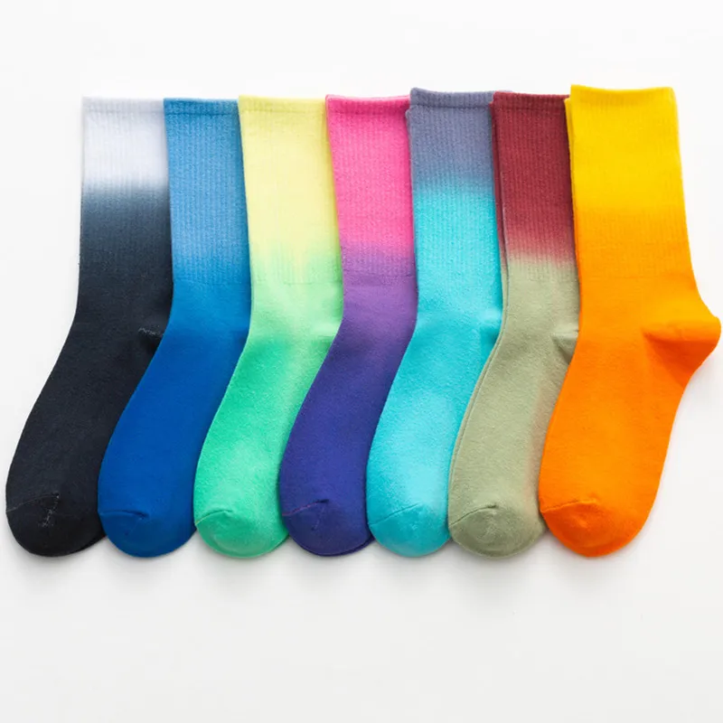 

Fancy Colorful Personalized Tie dye Socks Men Women Breathable Hip Pop Skateboarding Tube Socks, Picture shown