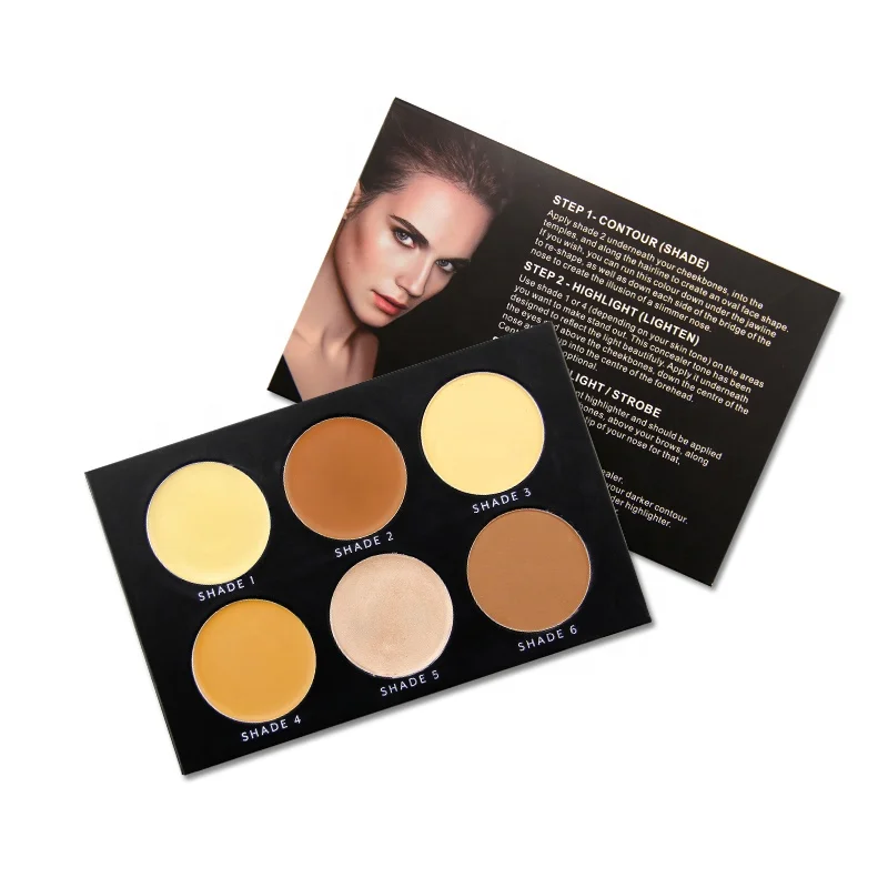 

OEM Makeup Private Label Waterproof Full Coverage Concealer Cream Contour Palette, 6 colors