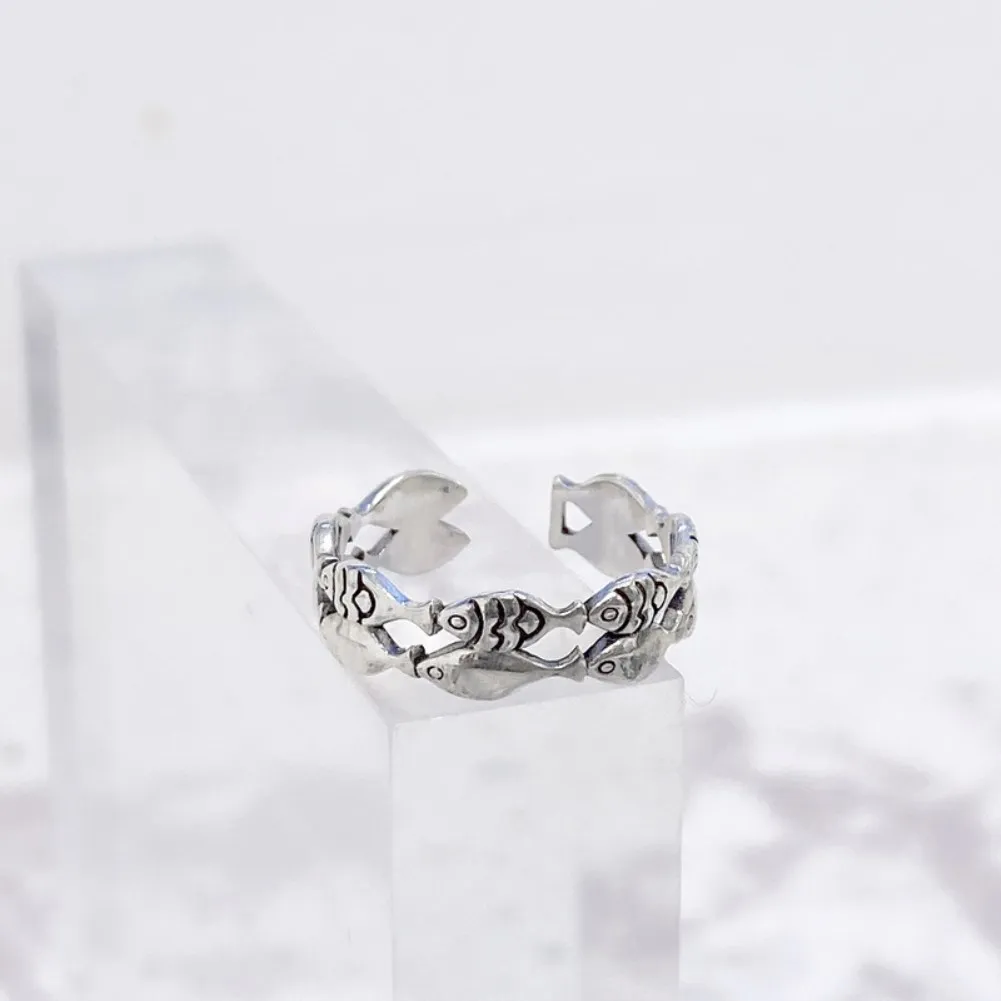 

Accessories Women 925 Sterling Cute Small Fish Adjustable Ring Wholesale