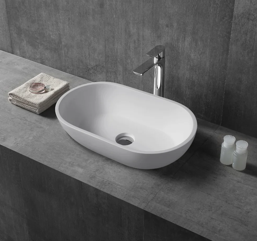 Acrylic solid surface bathroom washbasins single hole