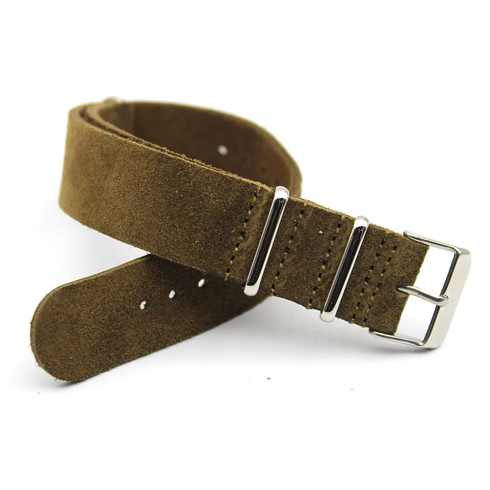 

All Sizes All Colors Khaki Green Cow Leather Nato Strap