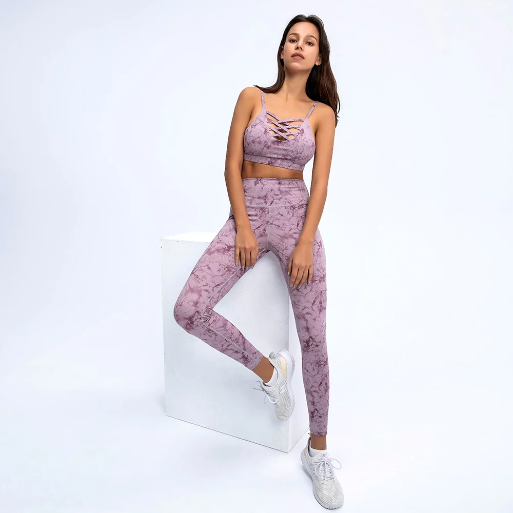 

2021New Arrivals Women High Elastic 2 Piece Slim Fit Fitness Yoga Active Wear Set