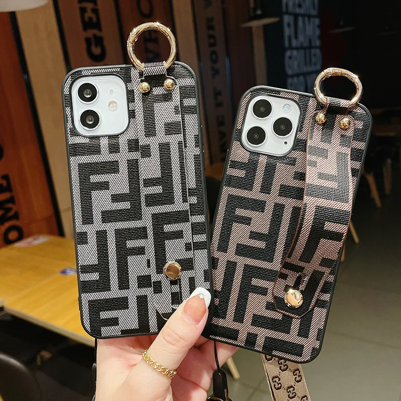 

Trendy Tpu+pu Shockproof Mobile Phone Back Cover Good Design Ring Holder Sling Anti-fall Phone Cases for iPhone 12 Pro Max XR