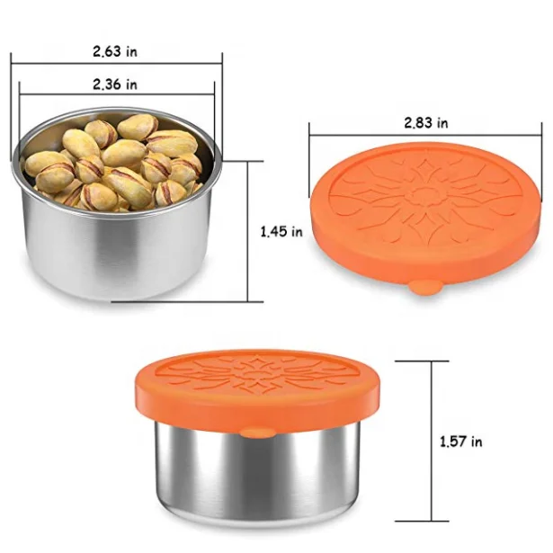 Amazon Hot sale Tableware Sets Food Grade Silicone Leak Proof Lid Folding Lunch Box Set Stainless Steel Snack Containers