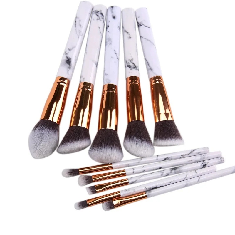 

professional 10pcs brushes for makeup sets China's wind marble brushes, Pink