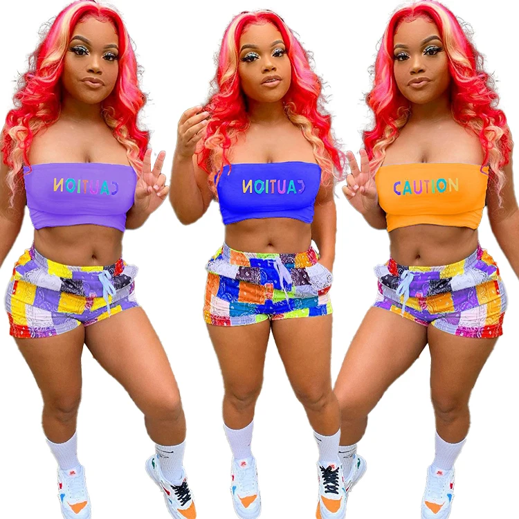

women summer clothing casual women 2 piece outfit short pants two piece 2 piece set women