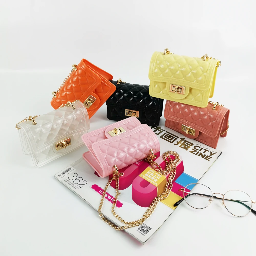 

BM9036 Candy Color Cute Kids Purses 2021 Single Jelly Shoulder bag women Crossbody Fashion Mini Kid Purses and Handbags