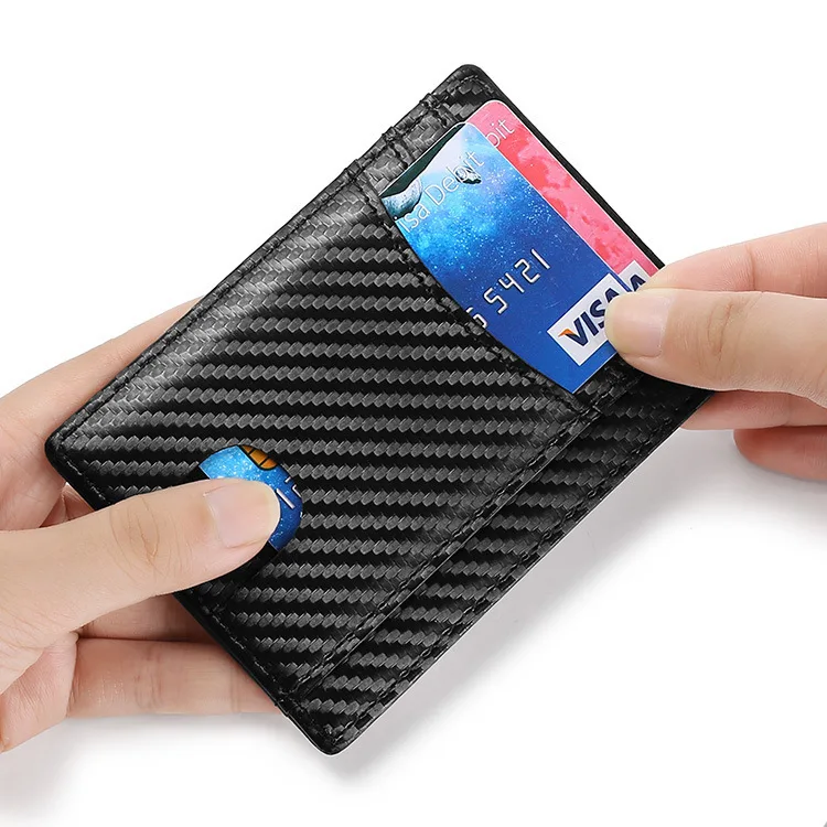 

2021 Amazon Newly Branded Carbon Fiber RFID Blocking Customized Credit Card Wholesale Business Men card holder