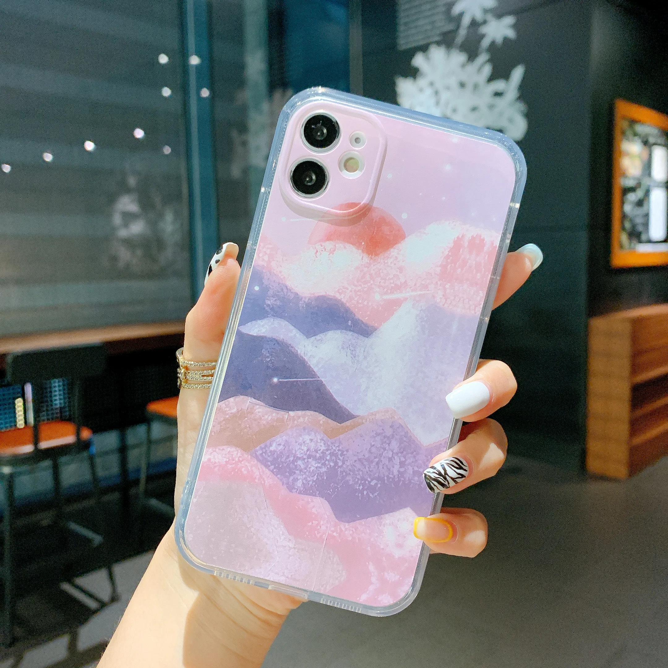 

Dropshipping Agent Luxury Brand Fashion Rainbow Clear Transparent Cell Mobile Phone Case For Iphone11 11pro 11promax 12 12pro, Multi-color