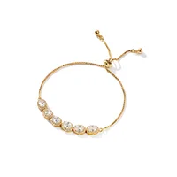 

Gold plated copper round cubic zircon women luxury bridal jewelry bracelet for wedding