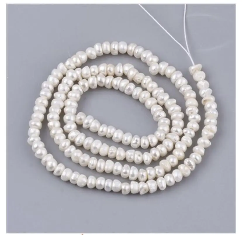

Wholesale natural freshwater pearl button loose beads 2-9mm semi-finished pearl necklace, White