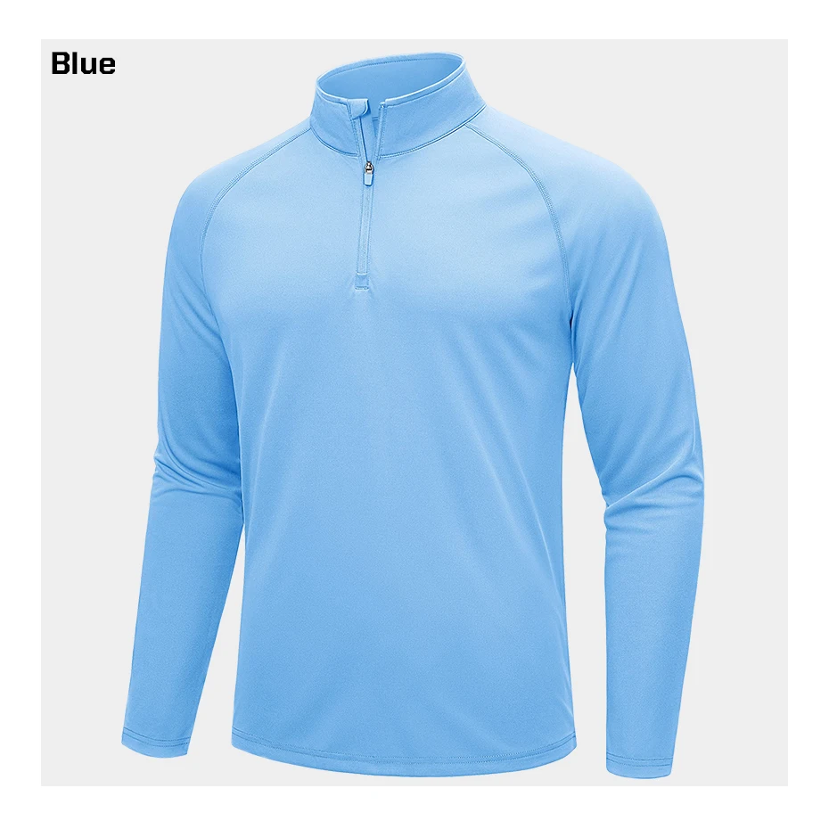 

UPF 50+ Sun/UV Protection Men's T-Shirt 1/4 Zip Pullover Outdoor Fishing Swimming Hiking Breathable Quick Dry Shirts