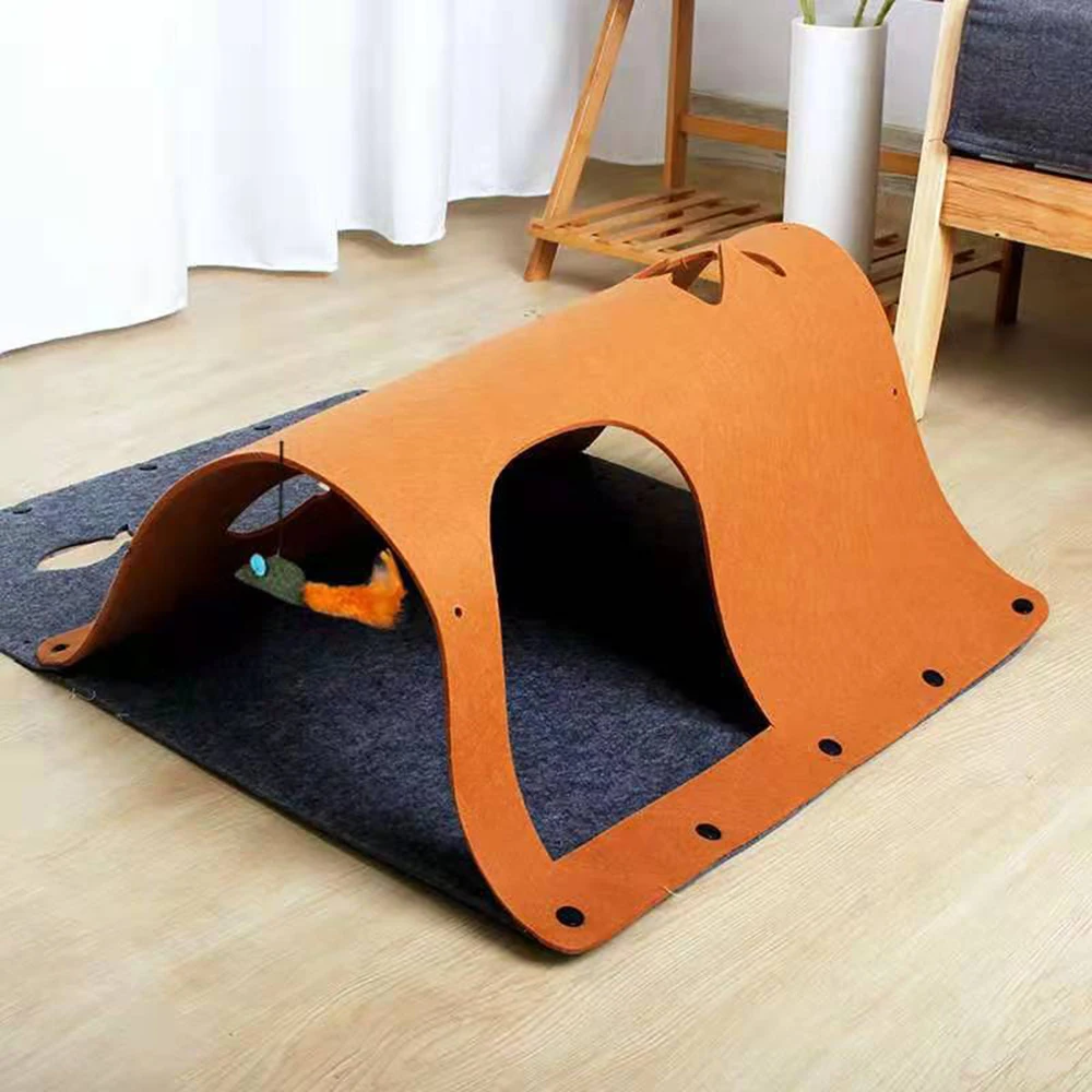 

Felt Cloth Stitchable Tube Maze Cat Toy Folding Cat Tent Cat Tunnel