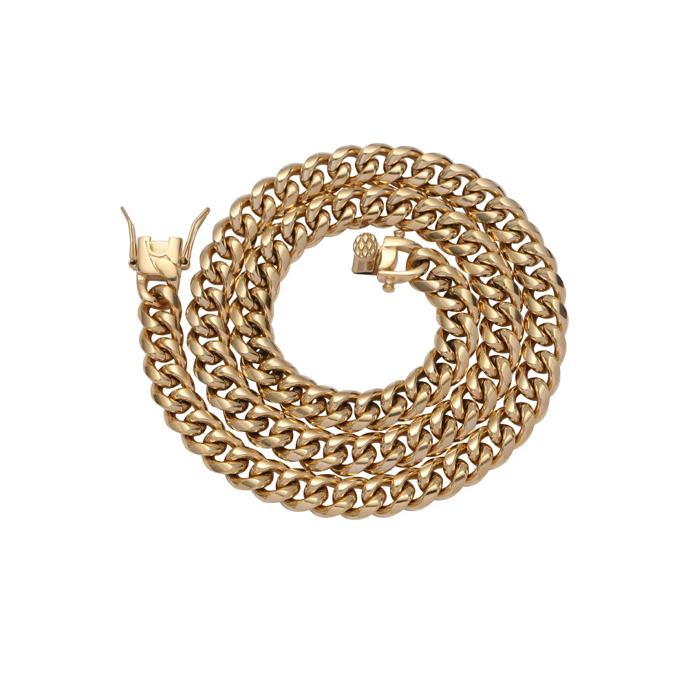 SC003 8mm Stainless Steel Cuban Link  Chain Hip Hop Chain Necklace