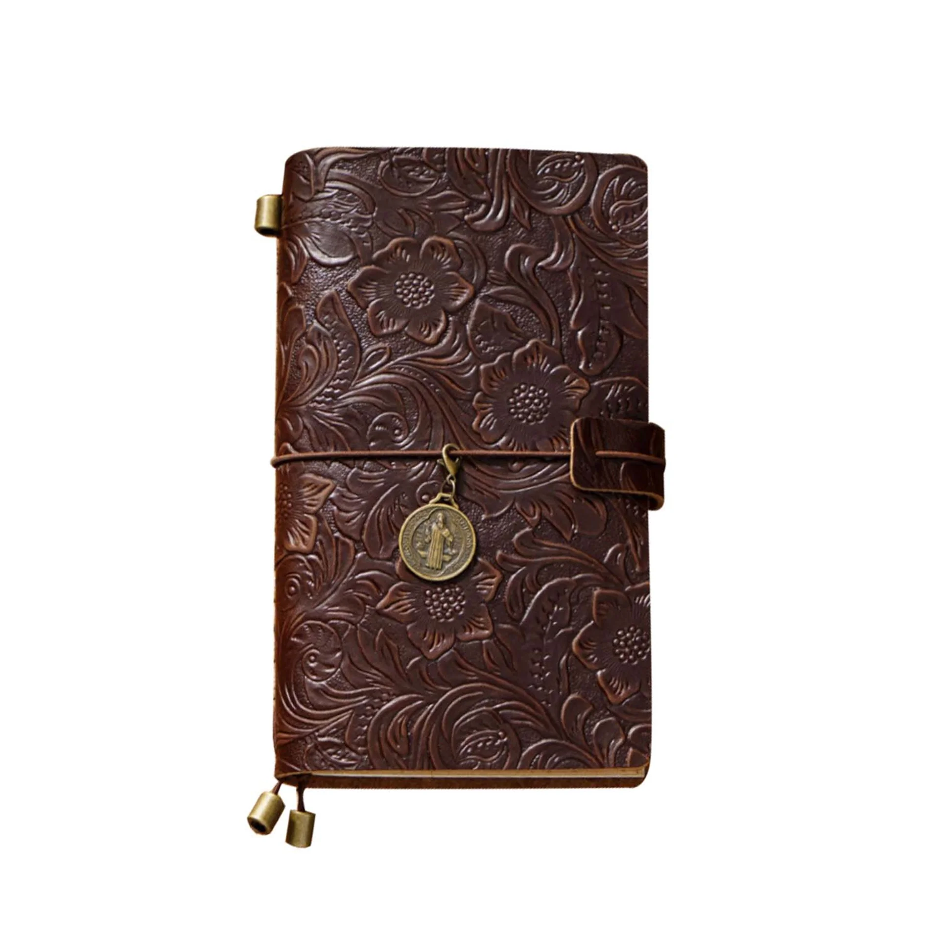 AIGUONIU Original Retro Carved Cowhide Travel Notebook Manual Notebook Stationery Hand Ledger Creative Diary with Leather Cover