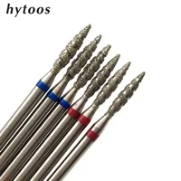 

HYTOOS Tornado Flame Diamond Nail Drill Bits 3/32" Manicure Cutters Rotary Burr Nail Drill Accessories Spiral Nail Mills