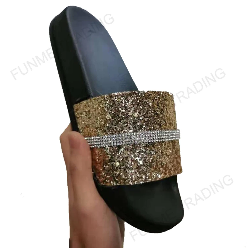 

New Bling Diamond Slippers for Women Home Bedroom Outdoors Flat Flip Flops