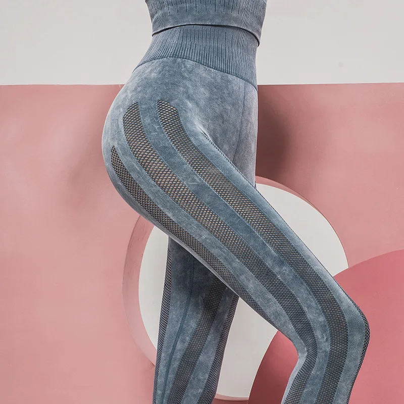 

Shiny Leggings Women Outfit Breathable High Waist Workout Mesh Legging Yoga
