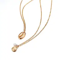 

Fashion pearl gold shell necklace For Women wholesale N96201