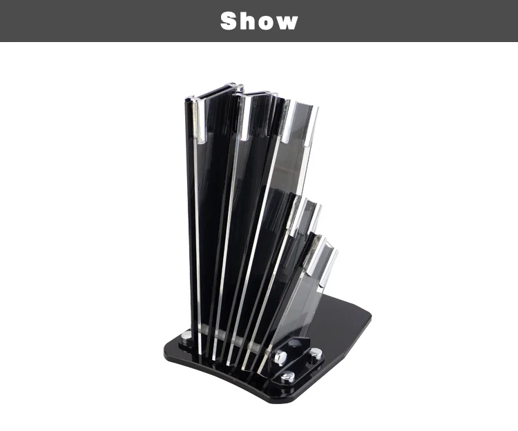 Safe and Durable Black Color 5PCS Kitchen Knife Acrylic Block