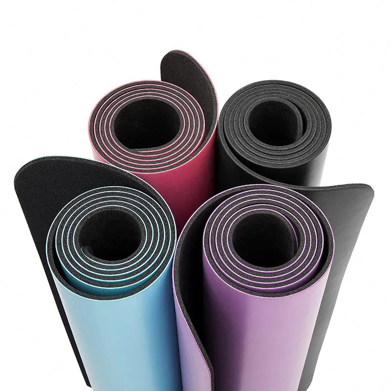 

Custom new Color natural rubber pu yoga mat with factory price,branded yoga mat, Black, or customized