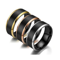 

Factory Wholesale 8mm Fashion Black Gold Tungsten Titanium Steel Ring for Men