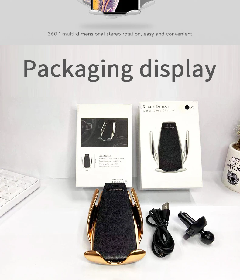 New Product Car Charger Factory Custom Wholesale Automatic Holder 4-6 Inches Mobiles Phone Holder 10W Fast Wireless Car Charger