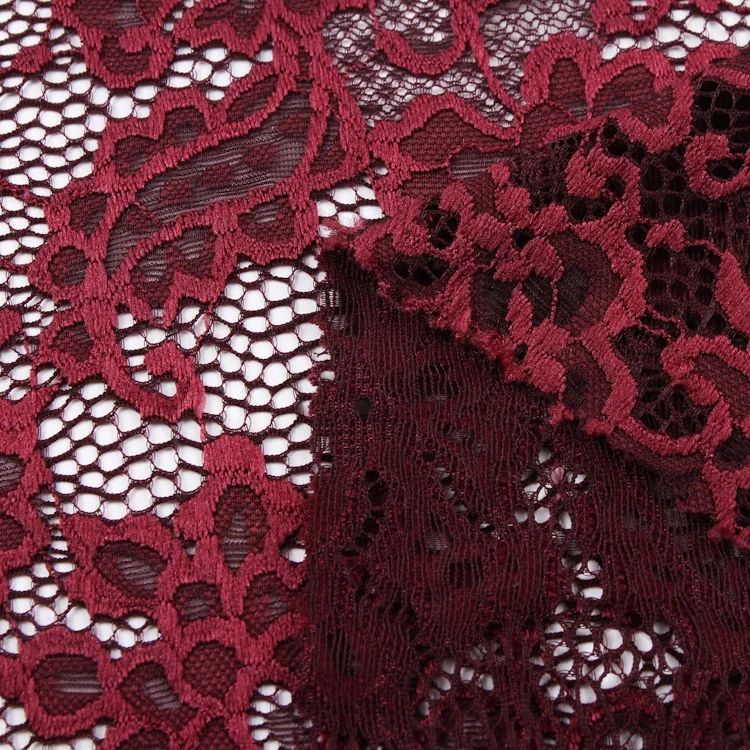 

Best material Cheap mesh embroidery floral knit lace jersey fabric