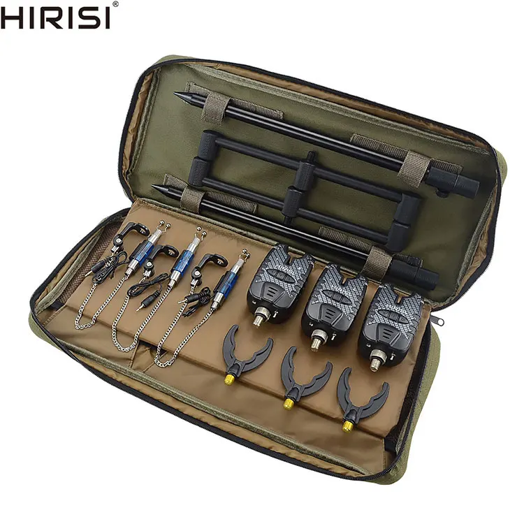 

Carp Fishing Bite alarm Set Buzz Bars Swingers Fishing Rod Rest Head Set with Portable Tackle Bag