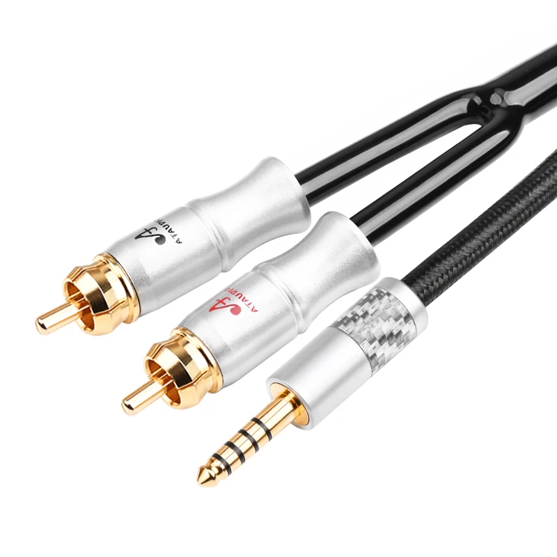 

HIFI 6N OFC 4.4 mm to 2rca audio cable HiFi Phone Computer to Amplifier Audio Cable 4.4 to Double rca cable