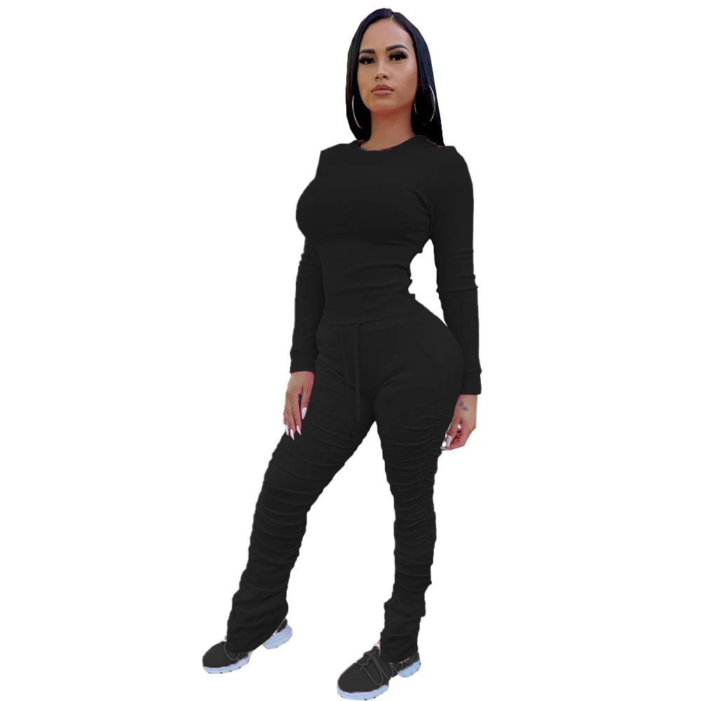 

Women Clothing Two Piece Solid Color Long Sleeve Casual Sweatshirt 2 Piece Outfit Two Piece Sets Tracksuit Jogging Set, 5 colors