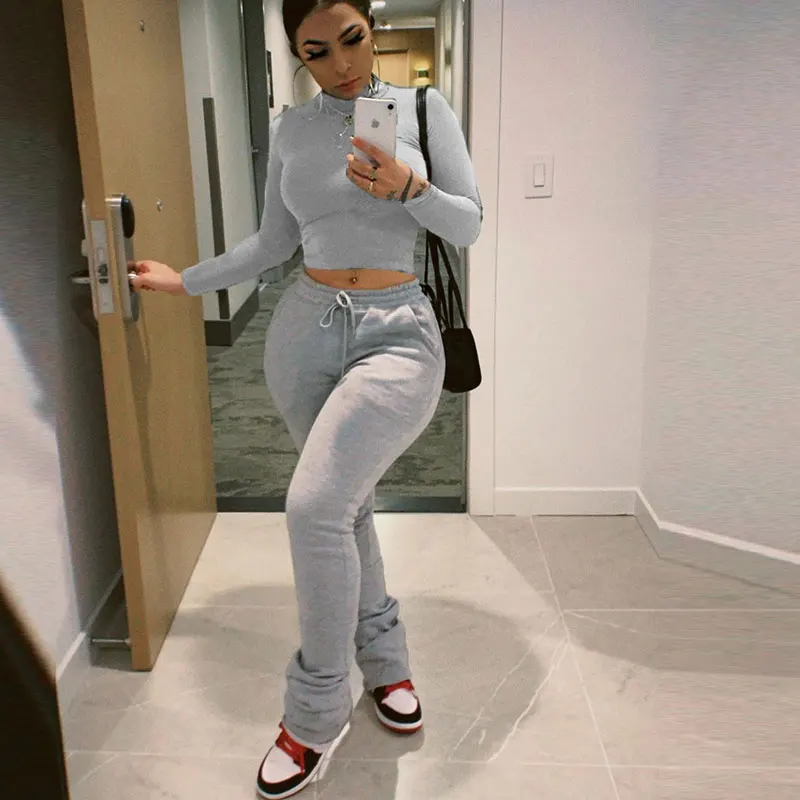 

FS3189A 2020 winter hot sale two piece women sweat suit