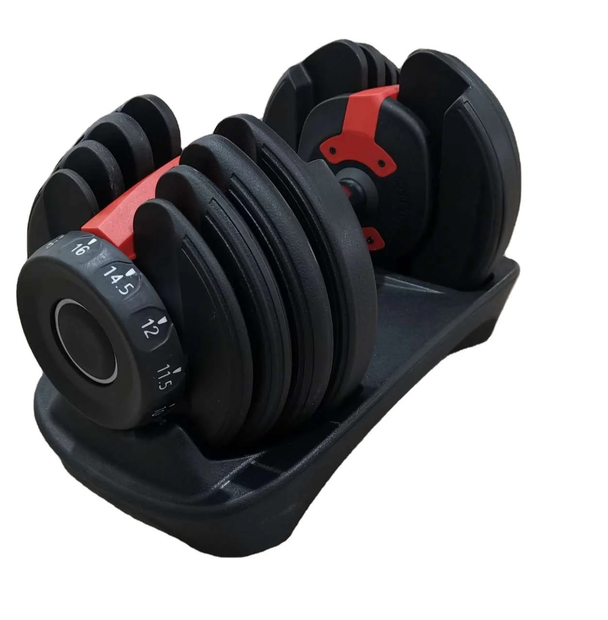 

16kg 35lbs adjustable dumbbell set 24KG gym equipment 40KG dumbbell weights, Black red, black yellow, can be customized