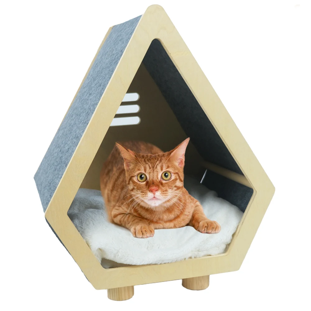 

Personalized cheap tent sisal foldable indoor wooden cat house