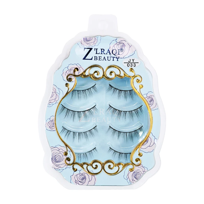 

false eyelashes natural looking 3d faux mink eyelashes with 4 pairs factory price custom logo