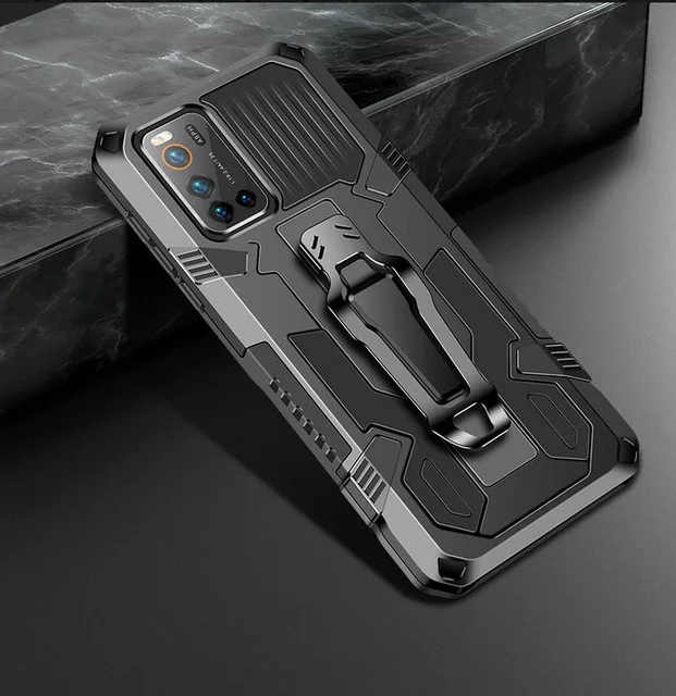 

Luxury Hard Plastic Heavy Duty Casing Belt Clip Magnetic Car Phone Holder Back Cover For Vivo V20 V 20 SE Mobile Phone Case, As picture shows