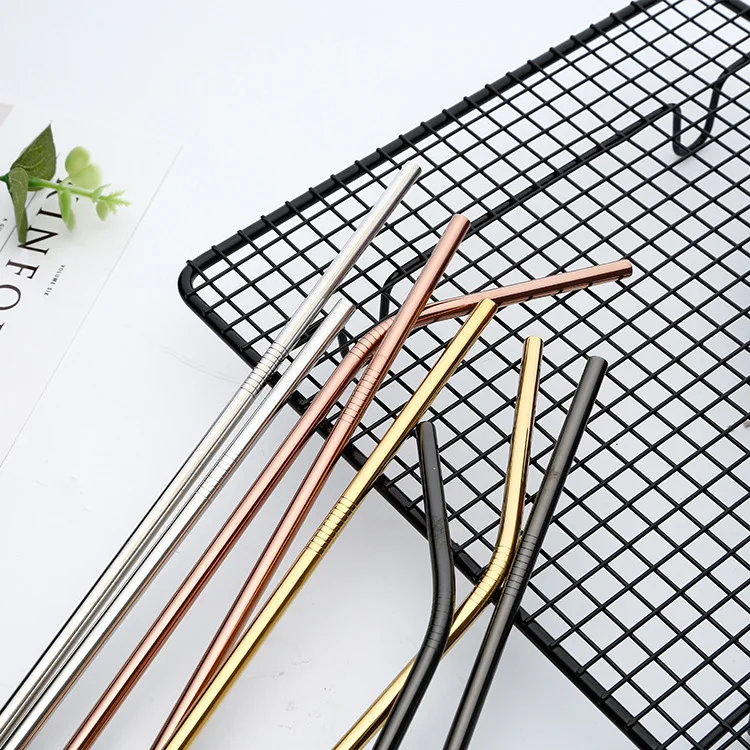 

High quality wholesale stock drinking stainsteel custom straws logo sizes