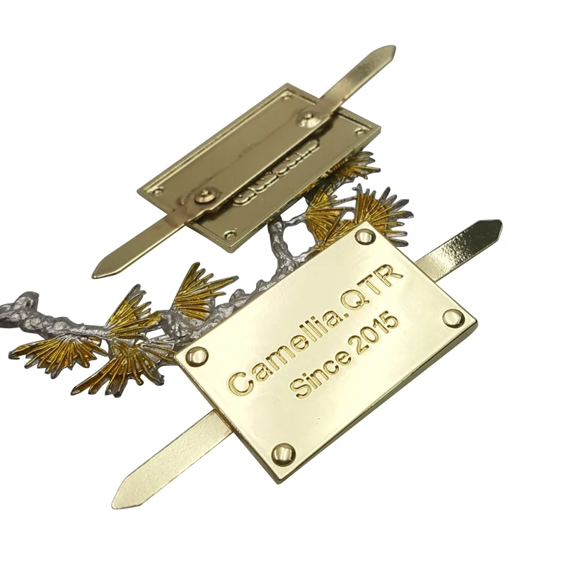 

Gold U-shaped Foot Label Custom Metal Presser Foot Label Free Sewing Lettering Brand Logo For Bags, Gold,etc,customized