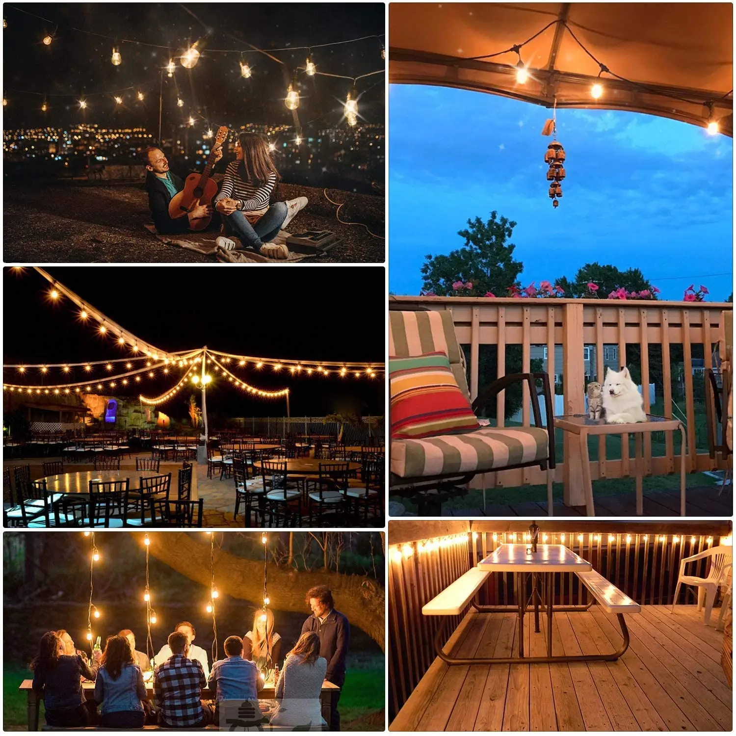 Hadas Navidad Estrelladas Luces Blanco Al Aire Libre Patio Trasero