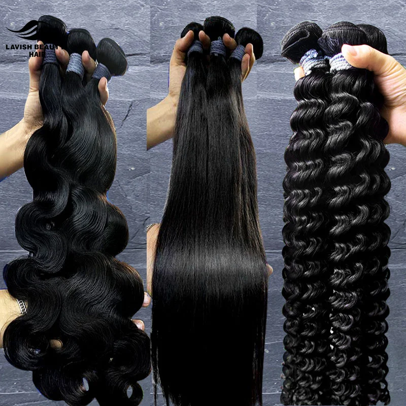 

Lavishbeauty RTS Vendor Double Drawn Hair Weave Brazilian Virgin Cuticle Aligned Hair Bundle Natural Virgin Human Hair Extension