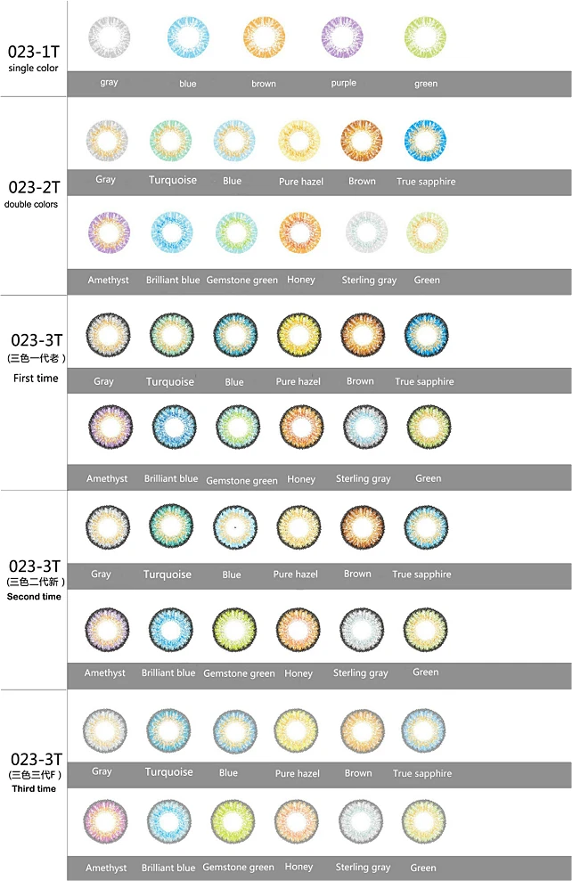 12 Colors Classical Models Colored Lens Contact Lenses Fresh Color ...