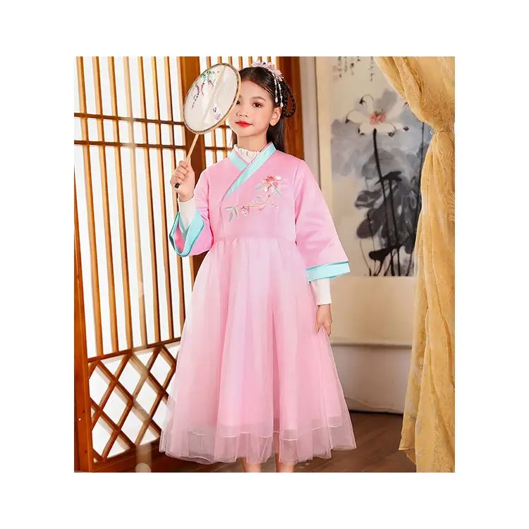 
Modern Chinese Traditional Two Piece Dress Set Hanfu Children Dress 