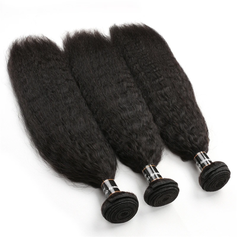 

3 bundles 8inch to 30inch mink Peruvian hair kinky straight 100% human hair extension