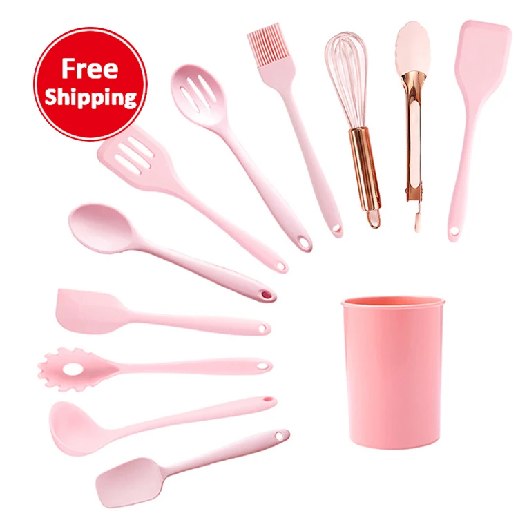 

Mini Silicone Kitchenware Set 12-piece Set Silicone Spatula Soup Spoon Food Clip Cooking Kitchen Utensils