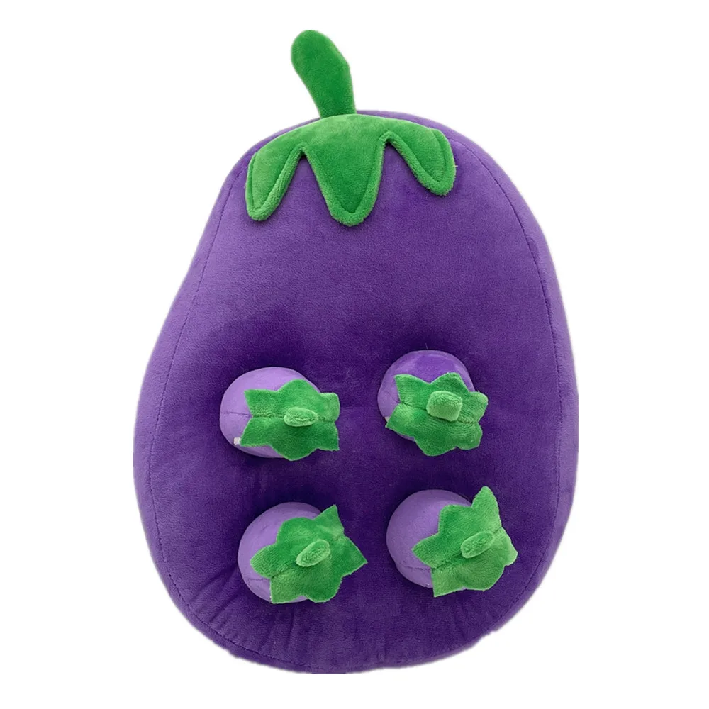 

2021 Pet dog food plush toys interactive hide and seek plush eggplant hide educational toys, As photos